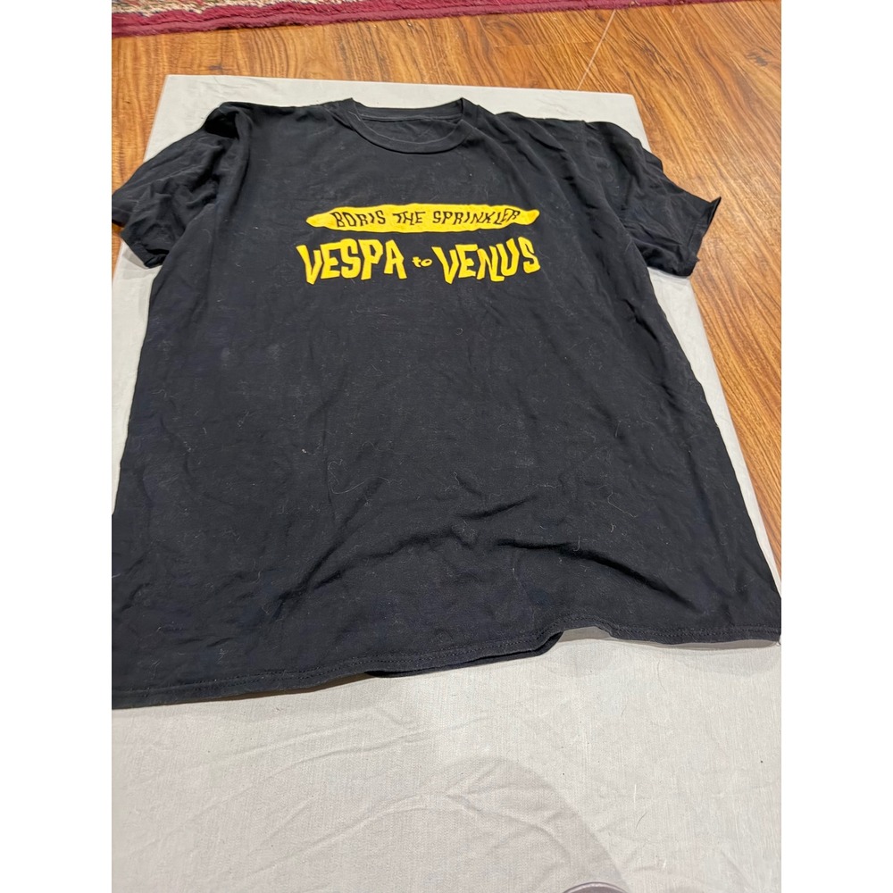Punk Mens Boris The Sprinkler Vespa to Venus T-Shirt XL Black